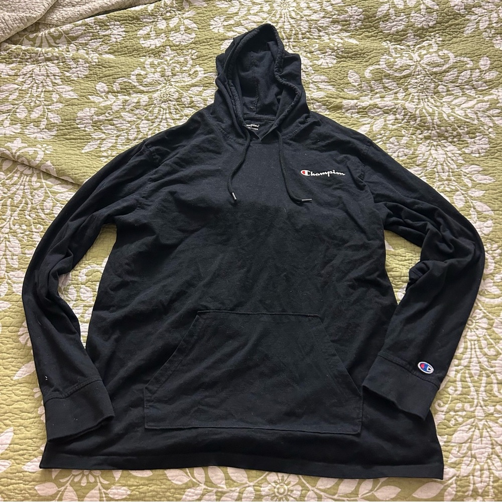 Black lightweight Campion hoodie